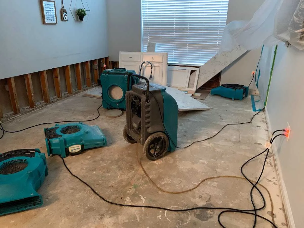 Dehumidifier in flood-cut room for Water Extraction & Removal in Mill Creek East